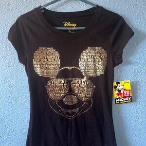 Junior Women's DISNEY Mickey Mouse 90 Years T-Shirt Med M (7/8) NWT